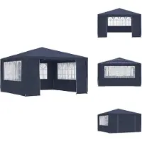 vidaXL Profi-Partyzelt mit Seitenwänden 4×4 m Blau 90 g/m² - Pavillons & Partyzelte