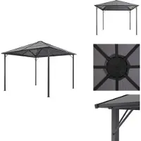 vidaXL Gartenpavillon mit Dach Aluminium 3×3 m Schwarz - Pavillons & Partyzelte