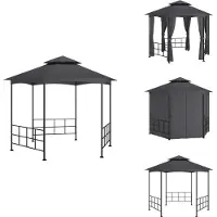 vidaXL Pavillon mit Seitenwänden 3,1x2,7 m Anthrazit - Pavillons & Partyzelte