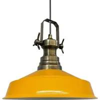 Bamyum Hängelampe Industrial Asletl Pendelleuchte 40 cm - Gelb