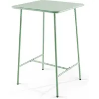 Oviala Quadratischer Bartisch aus Stahl in 70 x 70 x 105 cm Salbeigrün - Palavas