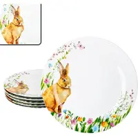 MamboCat 6x Osterfreude Speiseteller Ø27cm Porzellan 6 Pers Platte groß Essteller Hase