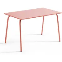 Oviala Rechteckiger Metallgartentisch 120 cm Rosa - Palavas