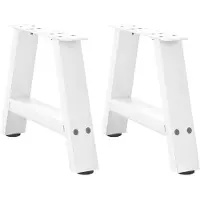 vidaXL Couchtischbeine A-Form 2 Stk. Weiß 40x(30-31) cm Stahl