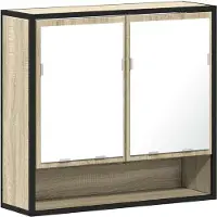 vidaXL Badezimmer-Spiegelschrank Sonoma-Eiche 65 x 20 x 60 cm Holzwerkstoff