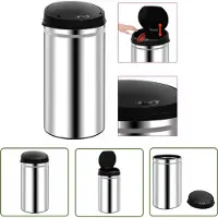 The Living Store Automatischer Sensor-Mülleimer 50 L Edelstahl