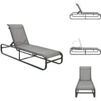 The Living Store Sonnenliege Aluminium und Textilene