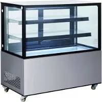 Hendi Kühlvitrine 233450, silber, 410 Liter, 2 Regalböden, doppelt verglast