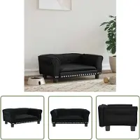 The Living Store Hundebett Schwarz 70x45x30 cm Kunstleder