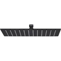 The Living Store Regenbrause Edelstahl 30x20 cm Rechteckig Schwarz