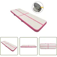 The Living Store Aufblasbare Gymnastikmatte mit Pumpe 500x100x15 cm PVC Rosa
