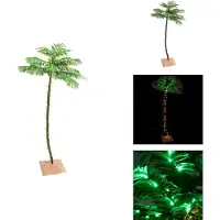 vidaXL Künstliche Palme mit 96 LEDs Warmweiß 180 cm - Weihnachtsbäume