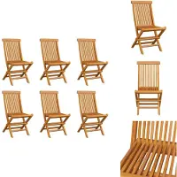 vidaXL Klappbare Gartenstühle 6 Stk. Massivholz Teak - Gartenstühle