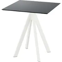 Essentials Infinity Terrassentisch Weiß gestell + Schwarz HPL 70x70 cm