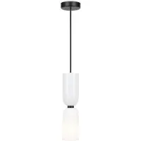 Maytoni Schwarze Hängeleuchte mit weißem Glasschirm Memory 1xE14 40W