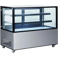 Hendi Kühlvitrine 233375, silber, 510 Liter, 2 Regalböden, doppelt verglast