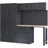 HBM Premium-Werkstattsystem, 8-teilig, Mattschwarz