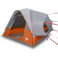 vidaXL Autozelt 4 Personen Grau und Orange Wasserfest