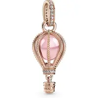 Pandora Places 925 Sterling Silber RoséGoldfarbene Sparkling Pink Hot Air Balloon Charm 789434C01