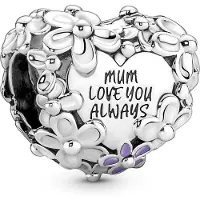 Pandora 791155C01 Silber Charm Mum Gänseblümchen-Herz