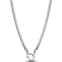 Pandora Charm Holders 925 Sterling Silver Studded Chain Necklace 393682C00