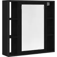 vidaXL Badezimmer-Spiegelschrank Schwarze Eiche 60 x 16 x 60 cm Holzwerkstoff