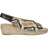 Fred de la bretoniere Damen Jamy Sling Espadrille Printed Leather Brown-Schuhgröße 38
