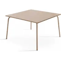 Oviala Quadratischer Gartentisch aus Metall Taupe - Palavas