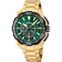 Festina F20727/2 Herrenuhr Chronograph Goldfarben/Grün