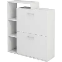 Vicco -Store Schuhschrank Tobias Weiß, 80 x 90 cm, 2-fach Schuhkipper mit Regal