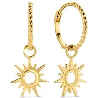 Jackie Gold Ohrringe - Jackie Sun Hoops 585 - Gr. unisize - in Gold - für Damen