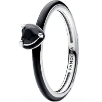 Pandora 193088C01 Damenring Silber Schwarzes Chakra Herz