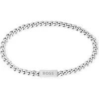 BOSS Armkette "CHAIN FOR HIM" Gr. M, silber (edelstahlfarben), Armbänder, Herren, M, Edelstahl, Armkette
