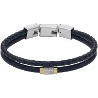 Fossil JF04703998 Herren-Armband Leder Dunkelblau
