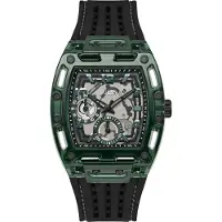 GUESS Multifunktionsuhr "PHOENIX", schwarz, Armbanduhren, Herren, grün, Multifunktionsuhr, Armbanduhr, Quarzuhr, Herrenuhr