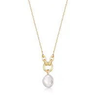 Ania Haie Pearl Power 925 Sterling Silberen Goldfarbene Kette AH-N043-03G