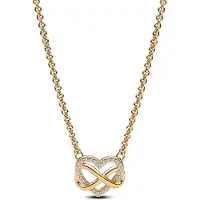 Pandora 362666C01-50 Damen-Kette Funkelndes Unendlichkeits-Herz Goldfarben
