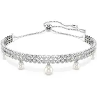 Swarovski x Ariana Grande Armband Kristallperle Rundschliff Weiss Rhodiniert