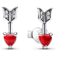 Pandora 293668C01 Damen-Ohrringe Pfeil und Muranoglasherz Silber Ohrstecker