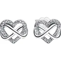 Pandora 292667C01 Damen-Ohrstecker Funkelndes Unendlichkeits-Herz Silber