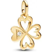 Pandora 763034C01 Anhänger Herz Vierblättriges Kleeblatt Goldfarben