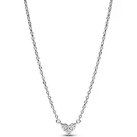 Pandora 393014C01-45 Damen-Silberkette Herz mit Dreifachem Stein