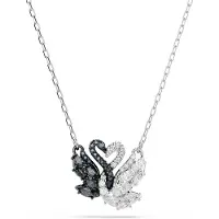 Swarovski Black & White Swan Silver Coloured Necklace 5705721