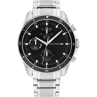 Tommy Hilfiger Multi Zifferblatt Quarz Uhr für Herren mit Silbernes Edelstahlarm