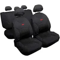 Lampa Drive Jeans Sitzschonbezug Vorne und Hinten Universal Schwarz Sitzbezug