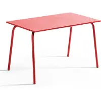 Oviala Rechteckiger Metallgartentisch 120 cm Rot - Palavas
