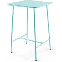 Oviala Quadratischer Bartisch aus Stahl in 70 x 70 x 105 cm Türkis - Palavas