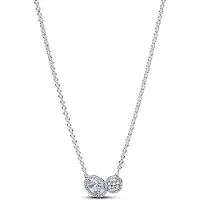 Pandora 393776C01-45 Damen-Halskette Umarmender Heiligenschein Silber