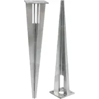 Niederberg Metall Einschlagbodenhülse 50cm Bodenhülse Ø36 mm Metall Hülse Pfostenträger feuerverzinkt