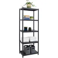 Shelfr Industrial Design Metallregal auf 5 Ebenen 61 x 41 x 170 cm Schwarz